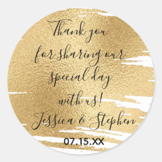 Wedding Elegant Gold en Black Ronde Sticker