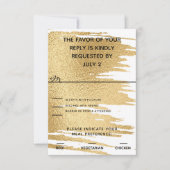 Wedding Elegant Gold en zwarte RSVP-kaart RSVP Kaartje (Voorkant)