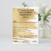 Wedding Elegant Gold en zwarte RSVP-kaart RSVP Kaartje (Staand voorkant)