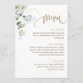 Wedding, Elegant Greenery met Eucalyptus Leaves Menu (Voorkant)