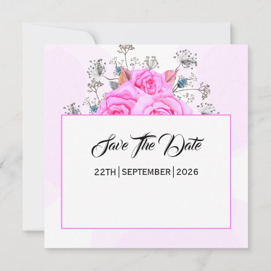 Wedding Elegant Kaart Uitnodiging Kaart Sjabloon (Achterkant)