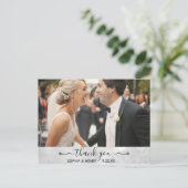 Wedding Elegant Modern Typografie Foto bedankt Briefkaart (Staand voorkant)