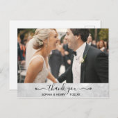 Wedding Elegant Modern Typografie Foto bedankt Briefkaart (Voorkant / Achterkant)