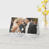 Wedding Elegant Modern Typografie Foto bedankt Kaart (Gele Bloem)