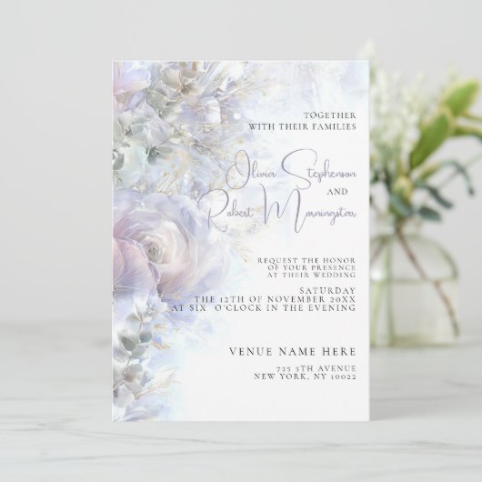 Wedding | Elegant Peonies Kaart (Staand voorkant)