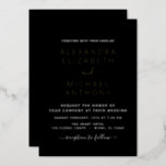 Wedding Elegant Romantic Black Gold Folie Uitnodiging<br><div class="desc">Black and Gold Foil elegant en modern Wedding Invitations - inclusief prachtige en elegante scripttypografie voor de speciale viering van de dag van de bruiloft.</div>