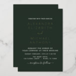 Wedding Elegant Romantic Emerald Green Gold Folie Uitnodiging<br><div class="desc">Emerald Green en Gold Foil elegant en modern Wedding Invitations - bevat prachtige en elegante scripttypografie voor de speciale viering van de dag van de bruiloft.</div>