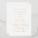 Wedding Elegant Romantic Gold Foil Uitnodiging<br><div class="desc">Gold Foil elegant en modern Wedding Invitations - inclusief prachtige en elegante scripttypografie voor de speciale viering van de dag van de bruiloft.</div>