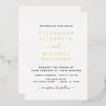 Wedding Elegant Romantic Gold Folie Uitnodiging<br><div class="desc">Gold Foil elegant en modern Wedding Invitations - inclusief prachtige en elegante scripttypografie voor de speciale viering van de dag van de bruiloft.</div>