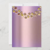 Wedding Elegant Roos Golden Wreath Bridal Paars Kaart (Achterkant)