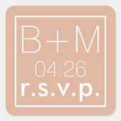 Wedding Elegant s.v.p. Vierkante Sticker (Voorkant)