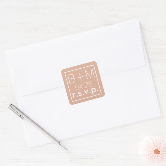 Wedding Elegant s.v.p. Vierkante Sticker (Envelop)