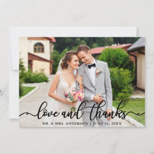 Wedding Elegant Script Love and Bedankt Photo