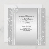 Wedding Elegant Silver White Lace Floral Kaart (Achterkant)