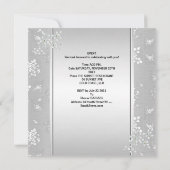Wedding Elegant Silver White Lace Floral Kaart (Achterkant)