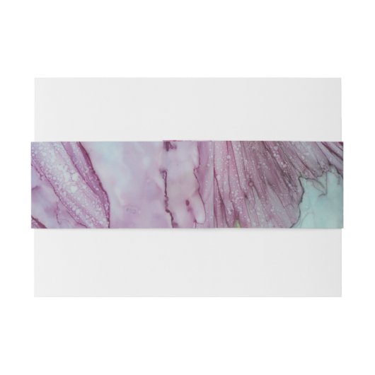 Wedding Elegant Turquoise en Lavender Uitnodigingen Wikkel (Achterkant Voorbeeld)