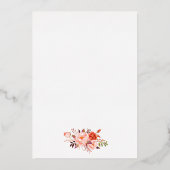 Wedding Elegant Waterverf Coral Floral Gold Folie Uitnodiging (Achterkant)