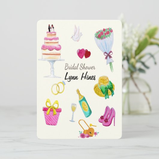 Wedding Elements Vrijgezellenfeest Kaart (Staand voorkant)