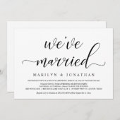 Wedding Elopement, Elegant Reception Party Kaart (Voorkant / Achterkant)