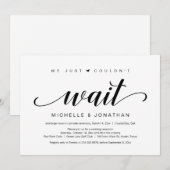 Wedding Elopement, elegant zwart script Kaart (Voorkant / Achterkant)