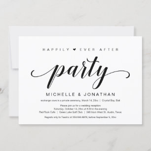 Wedding Elopement, elegant zwart script Kaart