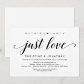 Wedding Elopement, elegant zwart script Kaart (Voorkant / Achterkant)