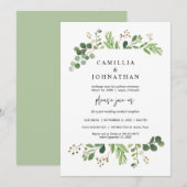 Wedding Elopement, Greenery Garden Design Kaart (Voorkant / Achterkant)