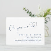 Wedding Elopement, ja, dat deden we, Navy Blue Kaart (Staand voorkant)