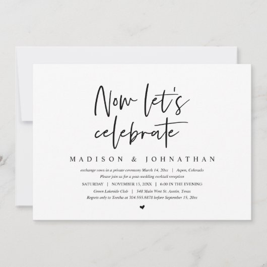 Wedding Elopement, laten we vieren Kaart (Voorkant)