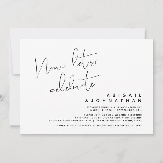 Wedding Elopement, Laten we vieren Kaart (Voorkant)