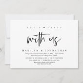 Wedding Elopement, Modern, Lets Party with ons Kaart (Voorkant)