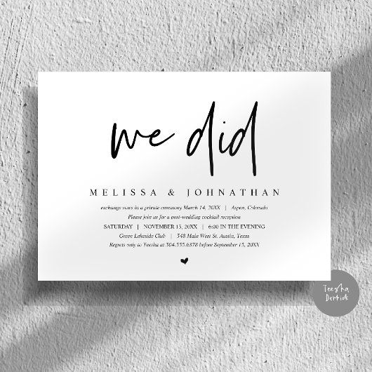 Wedding Elopement, Modern minimalist, dat deden we Kaart