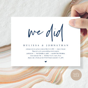 Wedding Elopement, Modern minimalist, we hebben fe Kaart