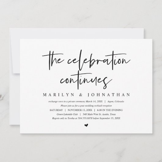 Wedding Elopement, moderne viering gaat door Kaart (Voorkant)