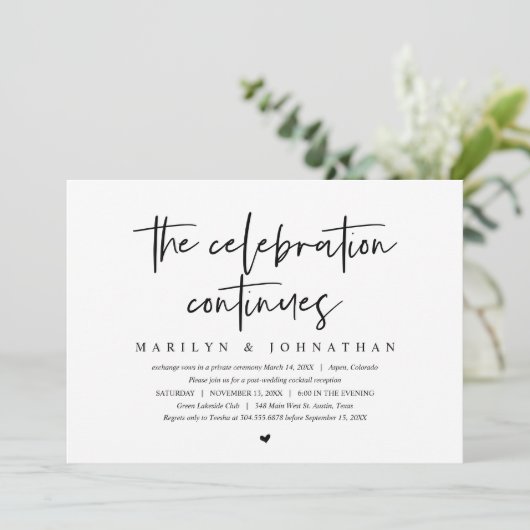 Wedding Elopement, moderne viering gaat door Kaart (Staand voorkant)