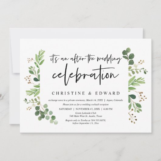 Wedding Elopement, na de huwelijksfeestdag Kaart (Voorkant)