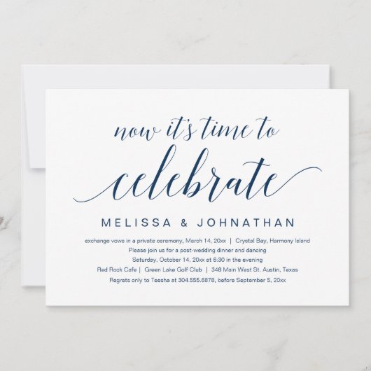 Wedding Elopement, nu is het tijd om Invi te viere Kaart (Voorkant)