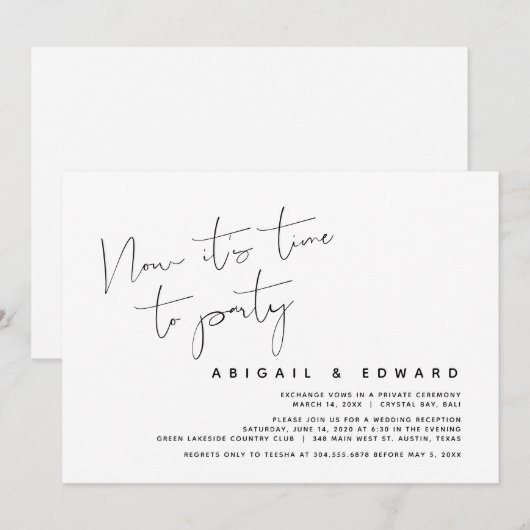 Wedding Elopement, nu is het tijd om te feesten Kaart (Voorkant / Achterkant)