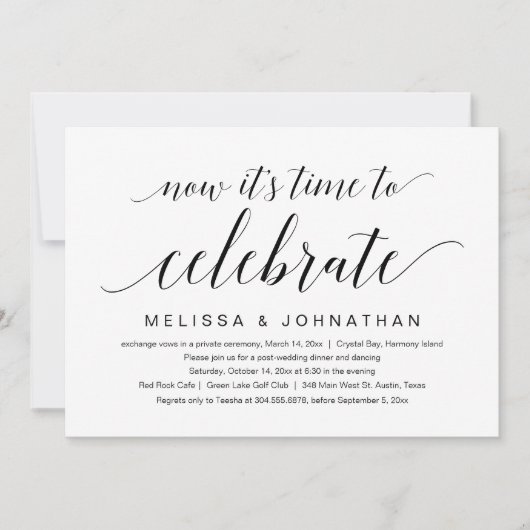 Wedding Elopement, nu is het tijd om te vieren Kaart (Voorkant)