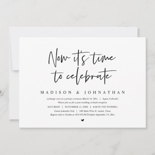 Wedding Elopement, nu is het tijd om te vieren Kaart (Voorkant)