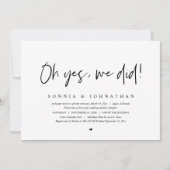 Wedding Elopement, Oh ja, dat deden we... Kaart (Voorkant)