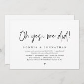 Wedding Elopement, Oh ja, dat deden we... Kaart (Voorkant / Achterkant)