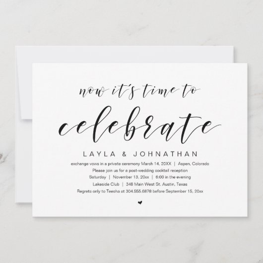 Wedding Elopement Party, het is tijd om te vieren Kaart (Voorkant)