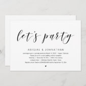 Wedding Elopement Party, Laten we een feest houden Kaart (Voorkant / Achterkant)