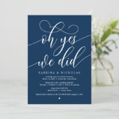 Wedding Elopement Party, Oh ja, dat deden we, Navy Kaart (Staand voorkant)