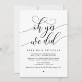 Wedding Elopement Party, Oh ja, we hebben uitgenod Kaart (Voorkant)