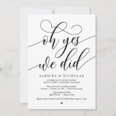 Wedding Elopement Party, Oh ja, we hebben uitgenod Kaart (Voorkant)