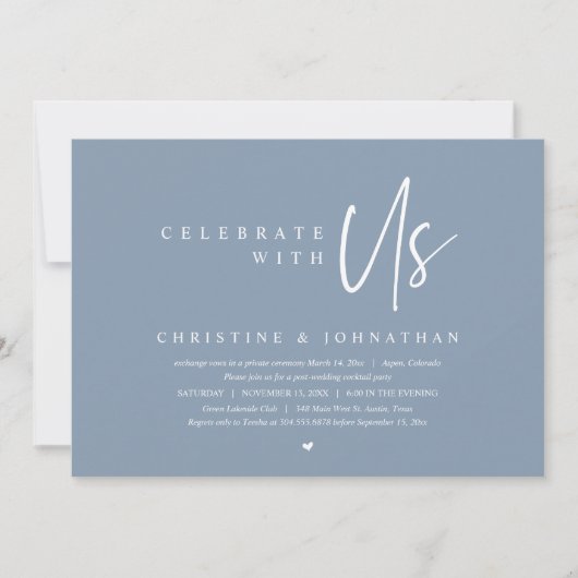 Wedding Elopement Party, vieren met ons Kaart (Voorkant)