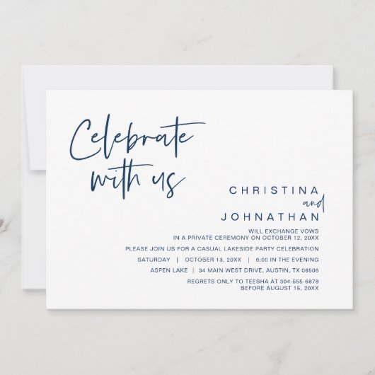 Wedding Elopement Party, vieren met ons Kaart (Voorkant)