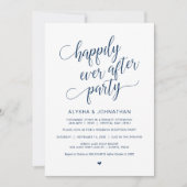 Wedding Elopement, Simple Classy Navy Blue, Kaart (Voorkant)